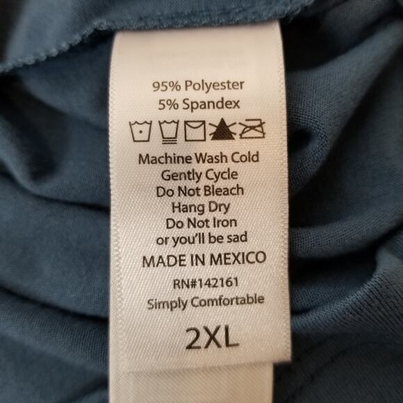 Lularoe Women's American Mama Ringer T-Shirt Blue Red Size 2X - Picture 5 of 5